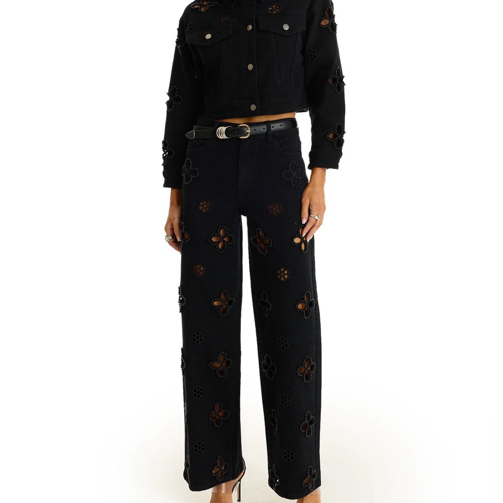 The Noli Shop Kaia Pearl High Rise Jean - Black